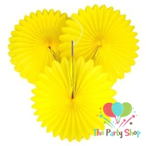 Yellow Tissue Paper Fan Flower Hanging Decorative Paper Flowers Decorations Pack of 5 -15cm Yellow Tissue Paper Fan Flower Hanging Decorative Paper Flowers Decorations Pack of 5 -15cm