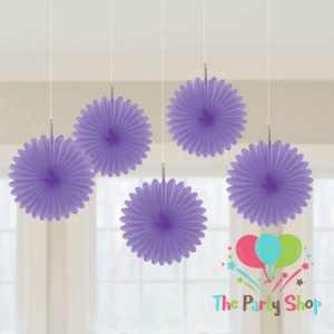 Purple Tissue Paper Fan Flower Hanging Decorative Paper Flowers Decorations Pack of 5 -15cm Purple Tissue Paper Fan Flower Hanging Decorative Paper Flowers Decorations Pack of 5 -15cm