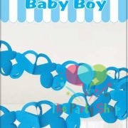 Baby Shower Boy Decorations 10 Feet DIY Blue Paper Garland Pacifier Shape Cut Out Paper Pull Flag Garland Chain Curtains Backgrounds Backdrop Baby Shower Supplies