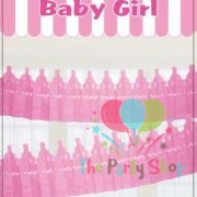 Baby Shower Girl Decorations 10 Feet DIY Pink Paper Garland Baby Bottles Cut Out Paper Pull Flag Garland Chain Curtains Backgrounds Backdrop Baby Shower Supplies