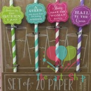 Drinking Straws With Cute Label Tags Message Bridal Shower Bachelorette Party Bachelor Party Assortment (Pack of 20)