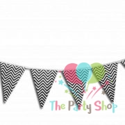 Chevron Black Color Flag Banner Bunting 10 Feet Triangle Flag Banner Bunting Happy Birthday Wedding Baby Shower Party Supplies Decorations