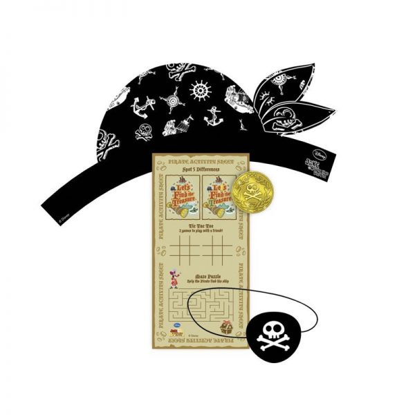 Disney Jake and The Never Land Pirates Treasure Hunting Kit 4 Headband 4 Eye Patches 4 Maps And 20 Game Gold Coins Pirates Theme