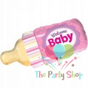 39 Inch Welcome Baby Girl Bottle Pink Baby Shower Foil Balloon Supershape Personalise