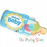 39 Inch Welcome Baby Boy Bottle Blue Baby Shower Foil Balloon Supershape Personalise