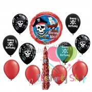 18" Pirate Party Happy Birthday Mate Pirate Ship Foil Balloon
