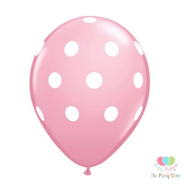 11 Polka Dot Pink Latex Balloons Birthday Party Balloons Wedding Valentines Christmas Decoration (25 Piece)