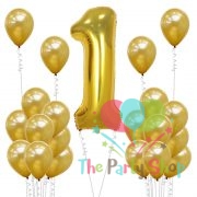 16 Inch Number One 1 Golden Foil Balloon