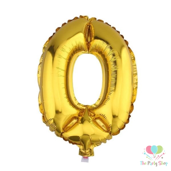 16 Inch Number Zero 0 Golden Foil Balloon