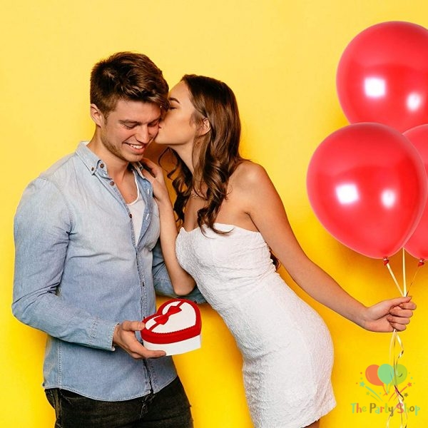10" Pearl Glossy Red Latex Balloons Birthday Party Festivals Balloons Wedding Decoration (25 Piece)