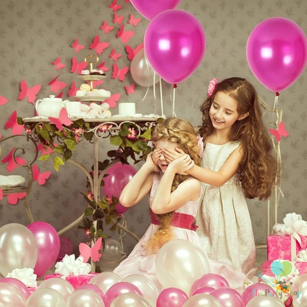 10" Pearl Glossy Pink Latex Balloons Birthday Party Festivals Balloons Wedding Decoration (25 Piece)