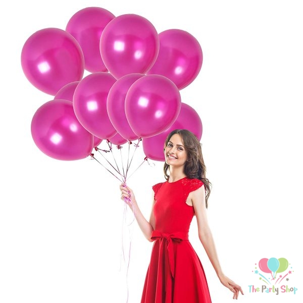 10" Pearl Glossy Pink Latex Balloons Birthday Party Festivals Balloons Wedding Decoration (25 Piece)