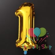 16 Inch Number One 1 Golden Foil Balloon