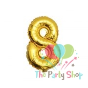 16 Inch Number Eight 8 Golden Foil Balloon
