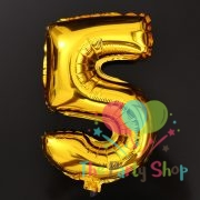 16 Inch Number Five 5 Golden Foil Balloon