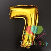 16 Inch Number Seven 7 Golden Foil Balloon