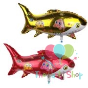 Shark Shaped Foil Balloons Fish Shaped Aqua Theme Party Decoration Toy for Children Birthday Party