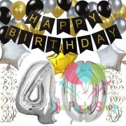 16 Inch Number Four 4 Silver Foil Balloon
