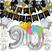 16 Inch Number Nine 9 Silver Foil Balloon