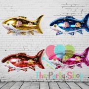 Shark Shaped Foil Balloons Fish Shaped Aqua Theme Party Decoration Toy for Children Birthday Party