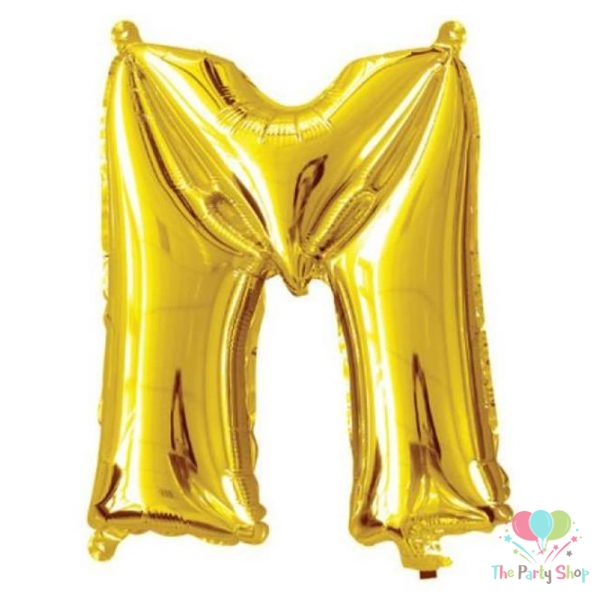 16 Inch Golden Alphabets Foil Balloons Letter M