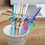 Big Swords Shaped Game Weapon Gel Pens Christmas Stocking Props Party Favor Goodie Bag Gifts Items Novelty Stationery Items (Pack of 6)