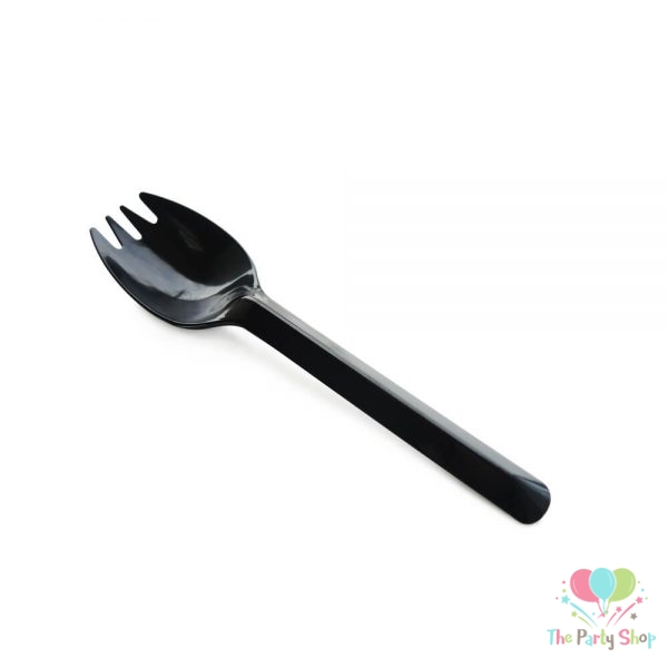 Dessert Cake Spork Spoon Black 20 Pcs Pkt