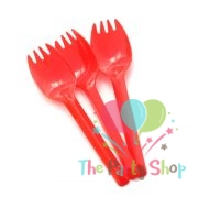 Dessert Cake Spork Spoon Red 20 Per Pkt
