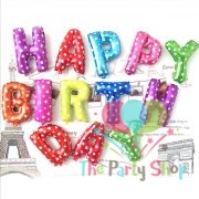 Happy Birthday Foil Letter Balloons Set Multi Color Banner for Kids Girl Adult Baby Birthday Party Decoration