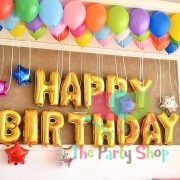 Happy Birthday Foil Letter Balloons Set Golden Banner for Kids Girl Adult Baby Birthday Party Decoration