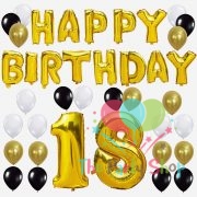 Happy Birthday Foil Letter Balloons Set Golden Banner for Kids Girl Adult Baby Birthday Party Decoration