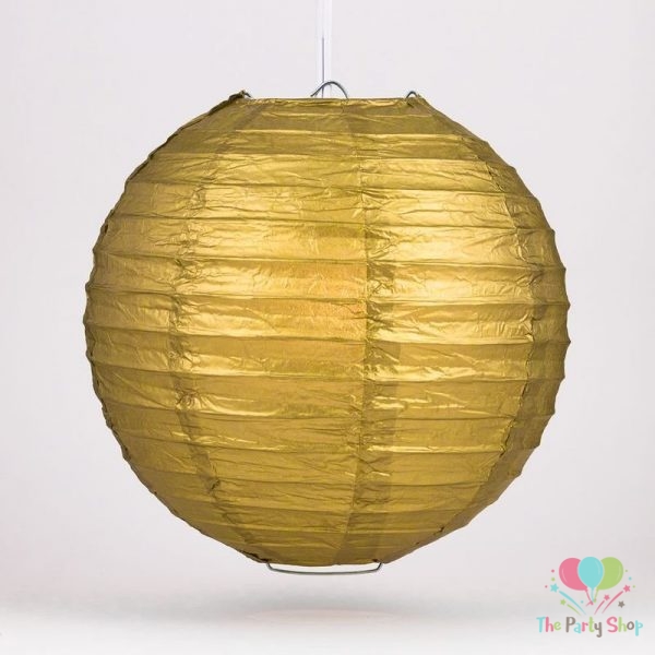 10 Inch Golden Paper Lanterns Chinese/Japanese Paper Hanging Decorations Ball Lanterns Lamps for Home Decor, Festival and Weddings