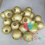 10 Inch Golden Paper Lanterns Chinese/Japanese Paper Hanging Decorations Ball Lanterns Lamps for Home Decor, Festival and Weddings