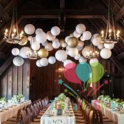 10 Inch Golden Paper Lanterns Chinese/Japanese Paper Hanging Decorations Ball Lanterns Lamps for Home Decor, Festival and Weddings
