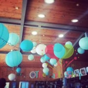 Blue Paper Lanterns 10 Inch Chinese/Japanese Paper Hanging Decorations Ball Lanterns Lamps for Home Decor, Festival and Weddings
