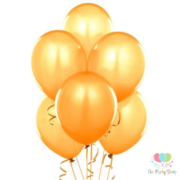 10" Pearl Glossy Shiny Orange Latex Balloons Birthday Party Festivals Balloons Wedding Decoration (10 Piece)
