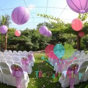 Lanterns 10 Inch Purple Paper Chinese/Japanese Paper Hanging Decorations Ball Lanterns Lamps for Home Decor, Festival and Weddings
