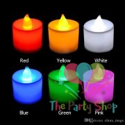 LED Tea Light Candles Light Lamp Realistic Battery Powered Flameless 6 Colors Flicker Candles Wedding Love Valentines Birthday Decorations