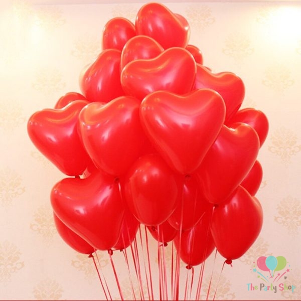 10" Red Love Heart Shape Latex Balloons Wedding Party Decor Globos Romantic Valentine's Day Anniversary Love Birthday Balloons (100 Piece)