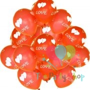 10" Love and Heart Printed Latex Balloons for Valentines Day Wedding Anniversary Birthday Decorations Assorted Color (10 Piece)