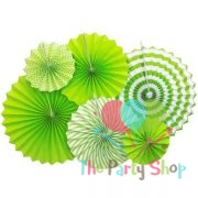 Green Paper Fan Decorations 6pcs Round Party Hanging Fan Flower Set Garlands Birthday Wedding Baby Shower Party Decorations