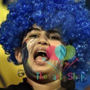 Blue Afro Wig for Women & Men Curly Hair Wigs Cricket World Cup 2019 India Cricket Supporters Fan Malinga Wigs Artificial Hair