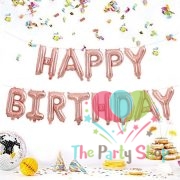 Rose Gold HAPPY BIRTHDAY Foil Balloons Banner Happy Birthday Party Decoration Kids Alphabet Air Balloons Baby Shower Supplies