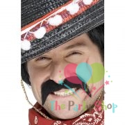Bandit Hippy Cowboy Costume Novelty Fake Mustaches, Mustache Party Supplies, Self Adhesive Stache Tash Mustaches for Masquerade Party & Performance