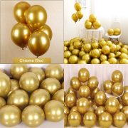 10" Chrome Metallic Golden Color Latex Balloons Birthday Party Balloons Wedding Decoration (10 Piece)