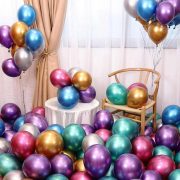 10" Chrome Metallic Assorted Mix Color Latex Balloons Birthday Party Balloons Wedding Decoration (50 Piece)