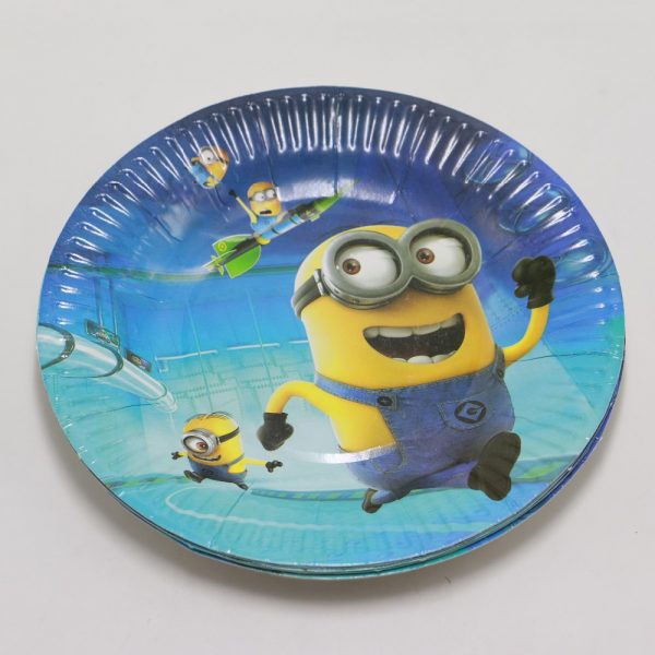 Movie Despicable Me Minion 9 Inch Dinner Paper Plates Minion Theme Party Supplies Themed Birthday Party Supplies Tableware Set (Pack of 10) Kids Birthday Party Festival