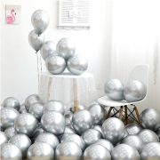 10" Chrome Metallic Silver Color Latex Balloons Birthday Party Balloons Wedding Decoration (50 Piece)
