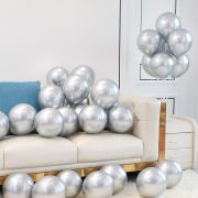 10" Chrome Metallic Silver Color Latex Balloons Birthday Party Balloons Wedding Decoration (10 Piece)